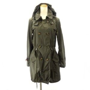 Moncler Tareic Nylon Trench Coat Jacket Blouson Khaki Green Hooded Raincoat 2